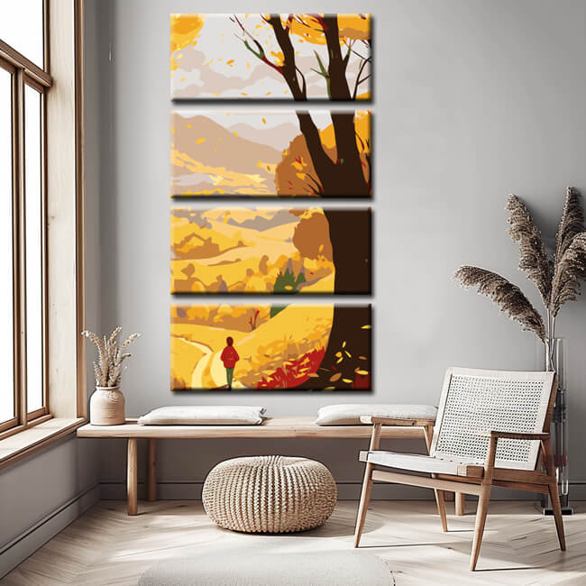 Malen nach Zahlen Goldener Herbst 4-teilig