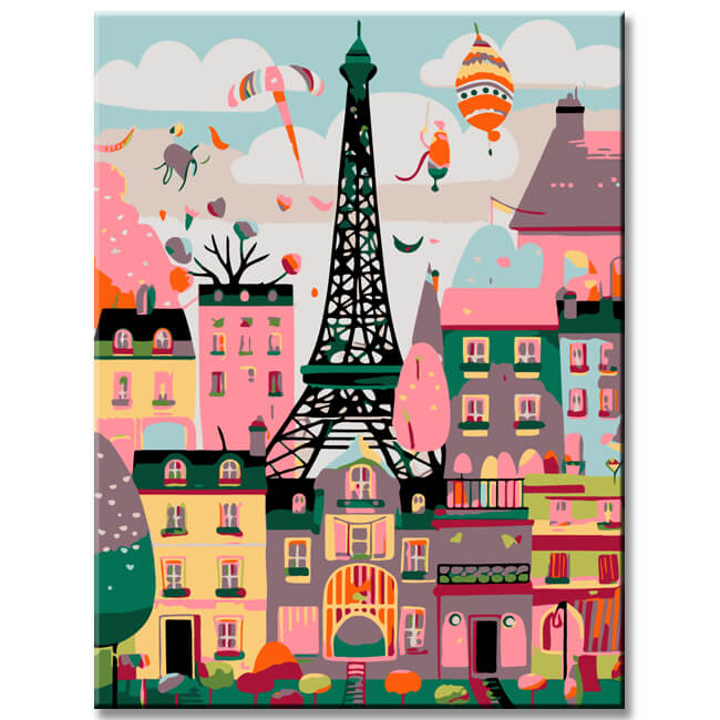 Malen nach Zahlen Illustration Paris