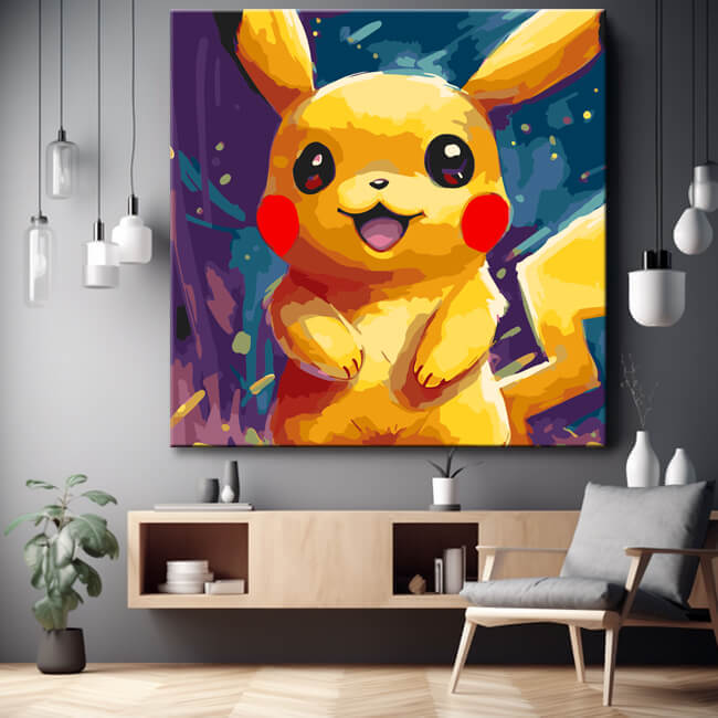 Pikachu Kindermotiv Malen nach Zahlen