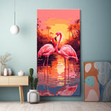 Flamingos Sonnenuntergang Malen nach Zahlen