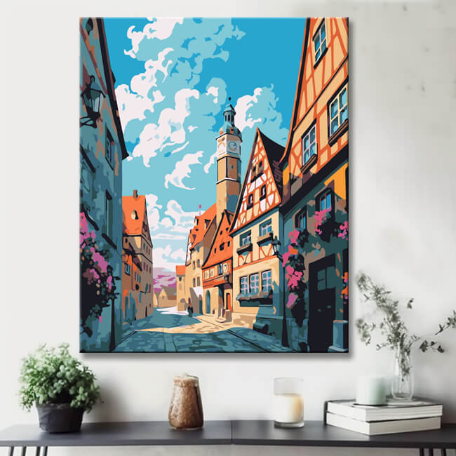 Rothenburg ob der Tauber Altstadt Malen nach Zahlen