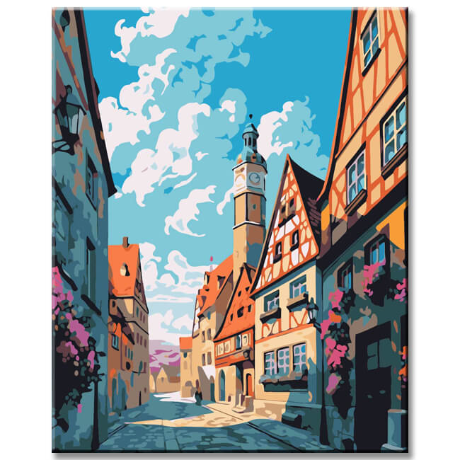 Rothenburg ob der Tauber Altstadt Malen nach Zahlen