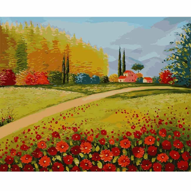 Malen nach Zahlen Kunst Blumen Landschaft