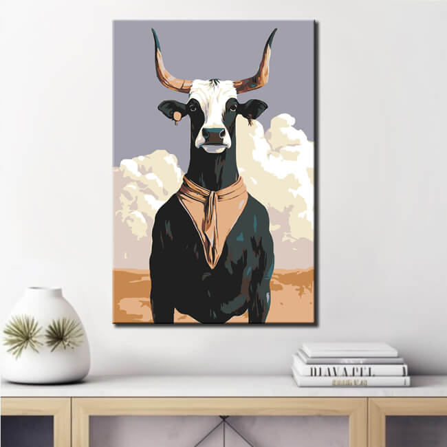 Malen nach Zahlen Tiere Ochse
