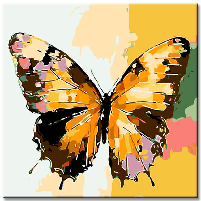 Malen nach Zahlen schmetterling gelb