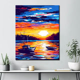 Paint by Numbers Fishing Boat Sunset