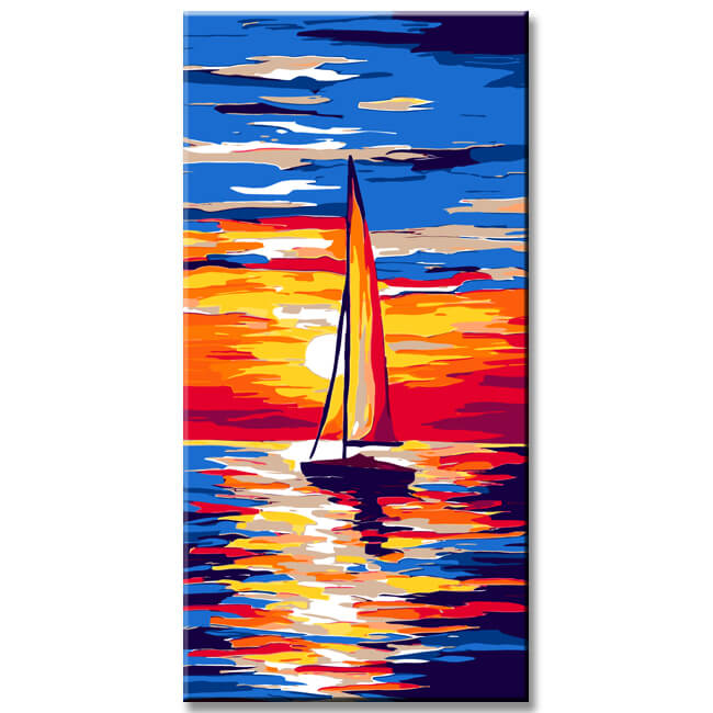 Malen nach Zahlen Segeln im Sonnenaufgang