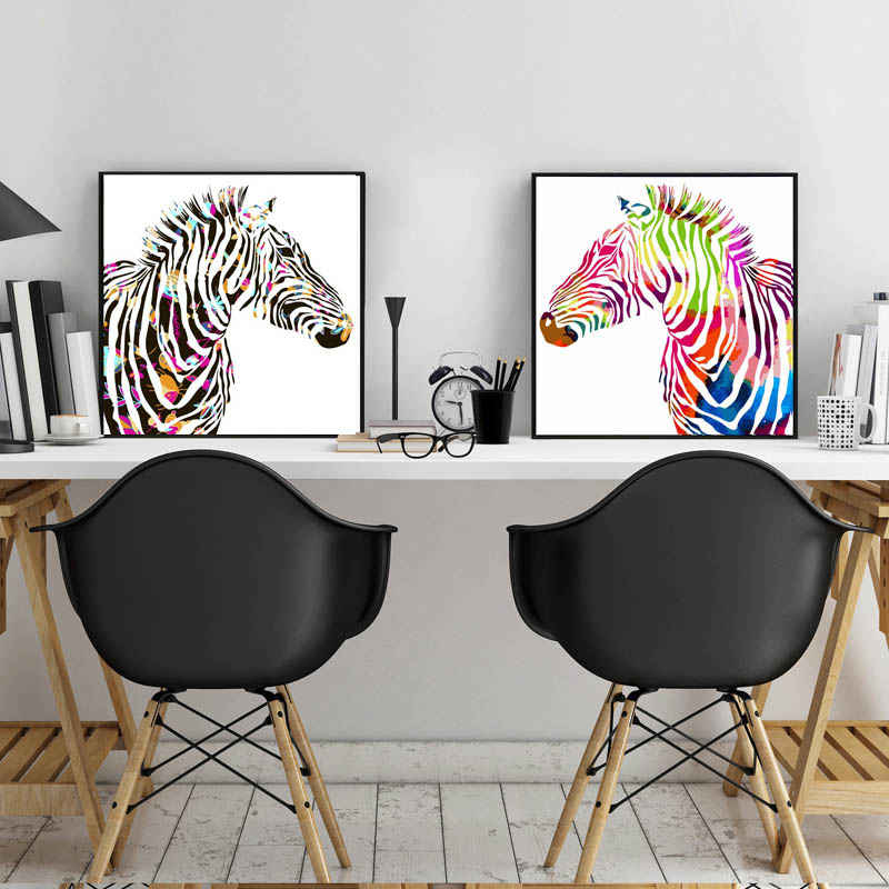 Malen nach Zahlen Zebra bunt