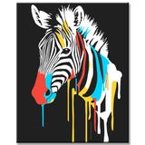 Malen nach Zahlen Tiere Zebra Kleckse