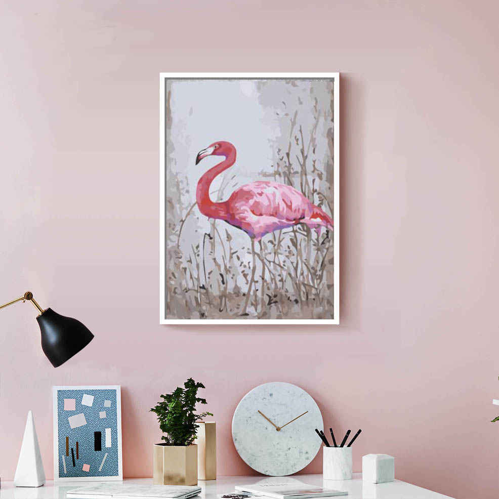 Malen nach Zahlen Flamingo am Ufer