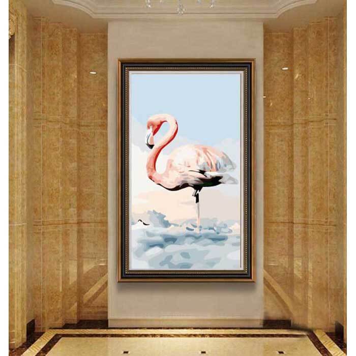 Malen nach Zahlen Flamingo auf Wolken