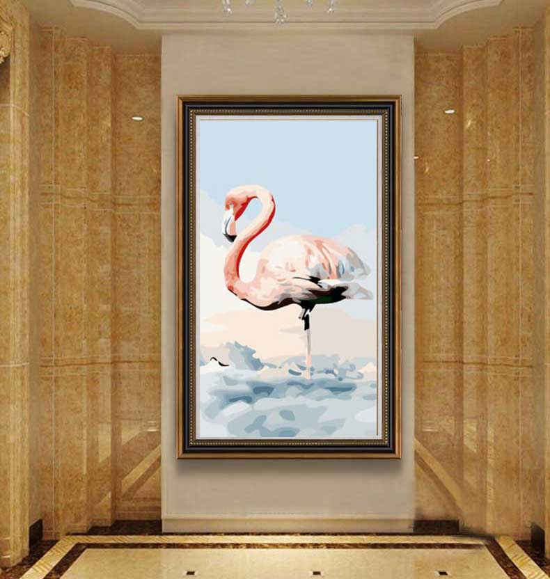 Malen nach Zahlen Flamingo auf Wolken