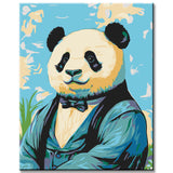 Malen nach Zahlen Panda im Anzug