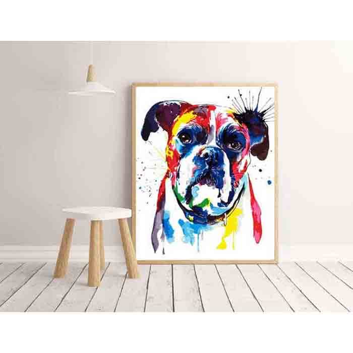 Malen nach Zahlen Hund Bulldogge Tier Moderne Tierkunst