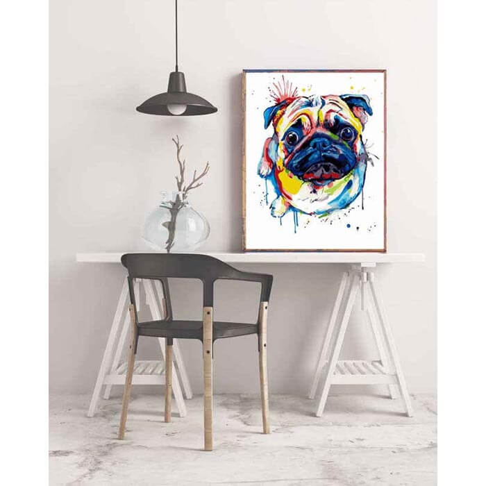 Malen nach Zahlen Hund Mops Portraits Moderne Tierkunst