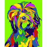 Malen nach Zahlen Bunte Tierwelt Hund Portrait