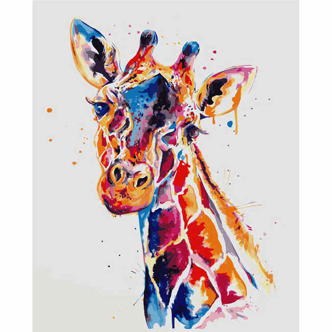 Malen nach Zahlen Bunte Tierwelt Giraffe