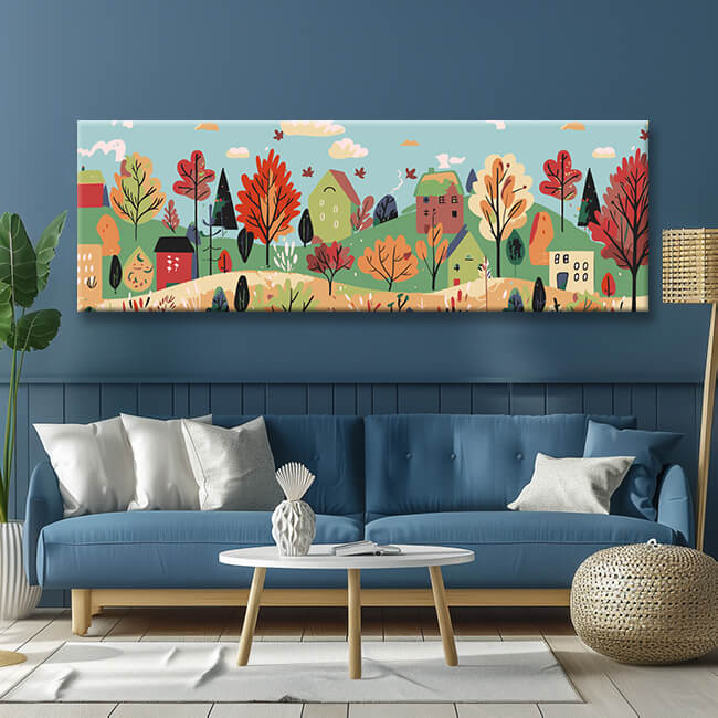 Malen nach Zahlen Panorama Landschaft Folk Art I