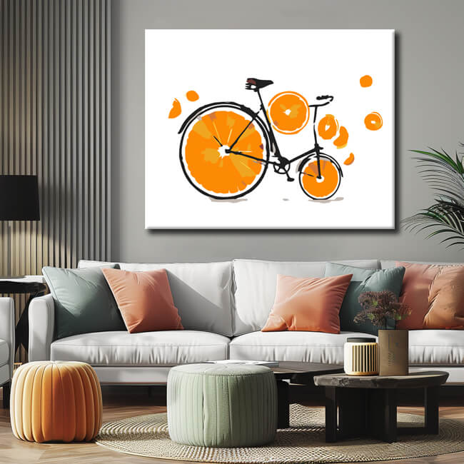 Malen nach Zahlen Orangen Fahrrad