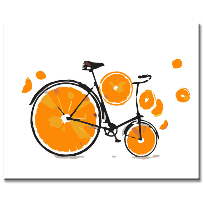 Malen nach Zahlen Orangen Fahrrad